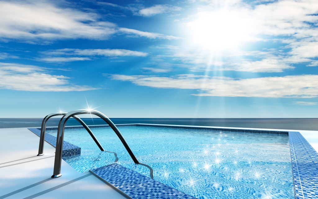 Luxury home swimming pool near the sea